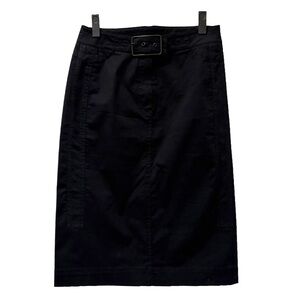 Vintage Prada Y2K belted black pencil skirt size 42
